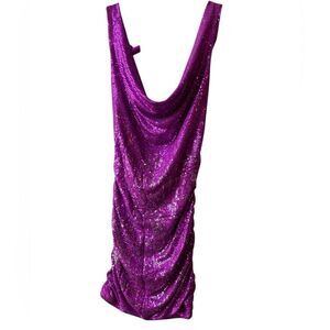 XS TP Urban Outfitters Fuschia Pink Sparkle Slinky Dress Club Night Out Prom
